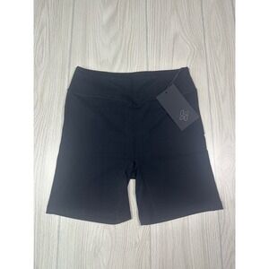 ALLWEAR Black Bamboo Cotton Blend High Waisted Shorts Size 5 Compression